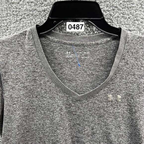 Under Armour Tech V-Neck Loose Fit T-Shirt Tee Heathered Gray Womens Extra Large - Picture 10 of 10
